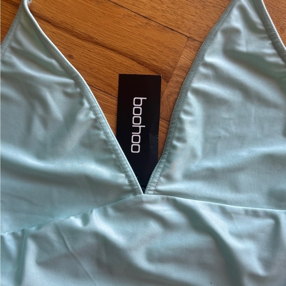 Boohoo Light Blue Halter Swimsuit - Picture 3 of 6